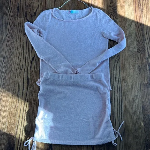 Free People FP Beach Cabo Sweater Skirt Set in Pink NWOT