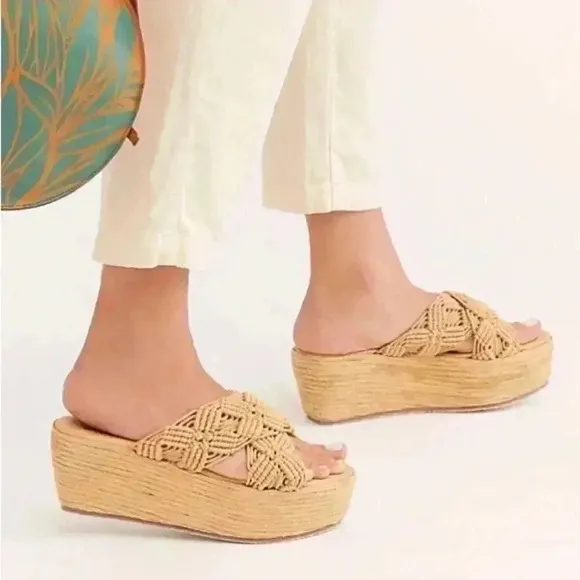 Free People Highline Platform Wedge Heel Sandals - EU 40