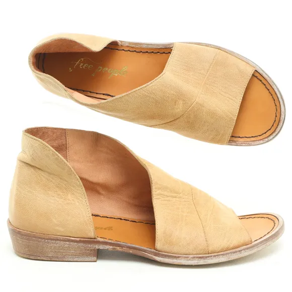 Free People Mont Blanc Leather Sandals Women EU 37.5 US 7 Tan