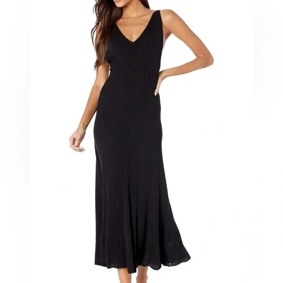 Free People Sweet As Honey Slip Dress in Black - size small LBD