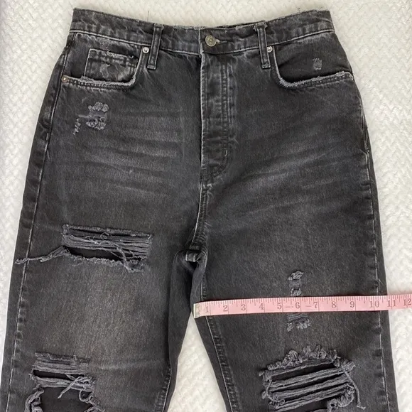 Free People We The Free Obsidian Distressed Tapered Baggy Boyfriend Jeans