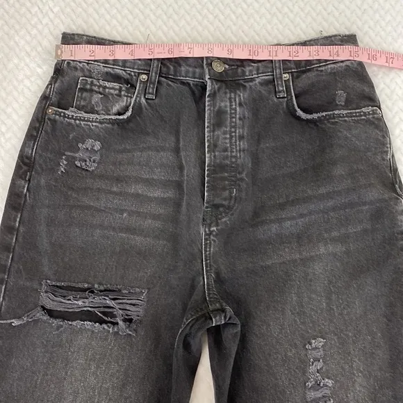 Free People We The Free Obsidian Distressed Tapered Baggy Boyfriend Jeans