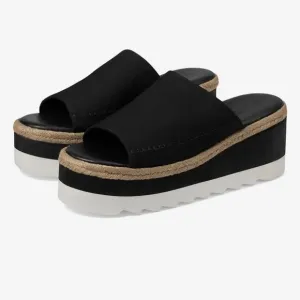 Free People Santorini Espadrille Platform Leather Sandals Black 7.5 New In Box