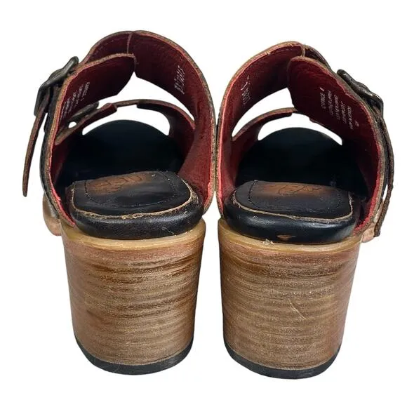 Freebird By Steven Women’s Caprice Brown Distressed Slide Sandal Size US 8