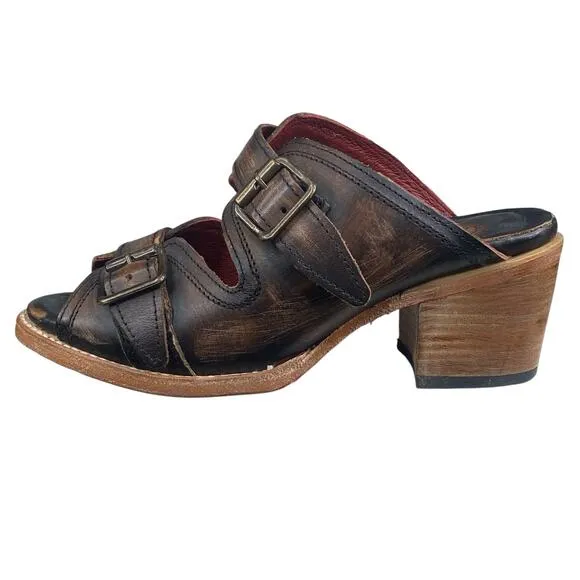 Freebird By Steven Women’s Caprice Brown Distressed Slide Sandal Size US 8