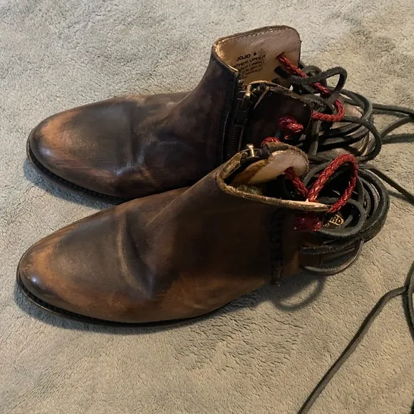🔥🔥🔥☄️Freebird JoJo Brown Boot Sandals Tie In Back Size 9