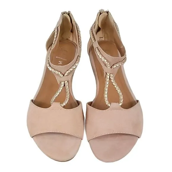 French Sole fs/ny Quotable Sandals in Nude Nubuck
