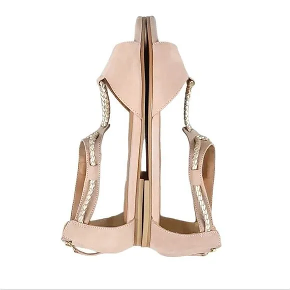 French Sole fs/ny Quotable Sandals in Nude Nubuck
