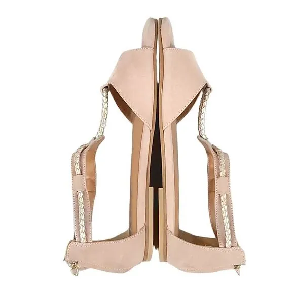 French Sole fs/ny Quotable Sandals in Nude Nubuck