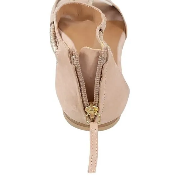 French Sole fs/ny Quotable Sandals in Nude Nubuck