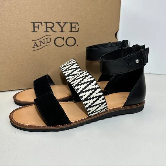 Frye &amp; Co. | Port 2 Band Suede Sandals — 7.5 — NWT