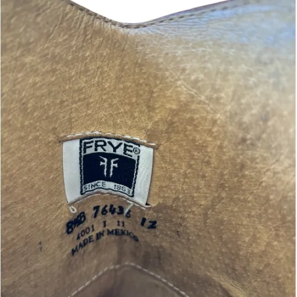 FRYE | Melissa Logo Black/Brown Tall Boots | Size 8.5
