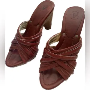 Frye Reese Multi Slide Sandals in Brown