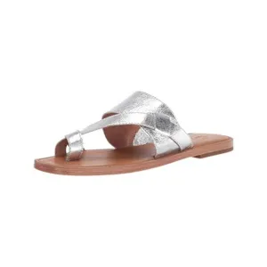 FRYE Womens Silver Metallic Felix Square Toe Slip On Leather Sandals 5.5 M