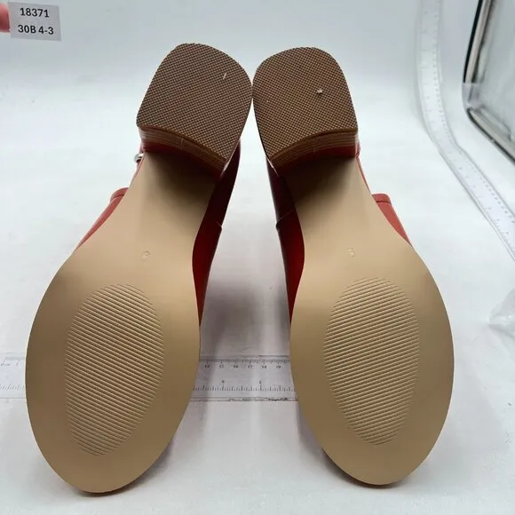 FSJ Saddle Brown Peep Open Toe Cut Out Buckle Block Low Heeled Ankle Bootie