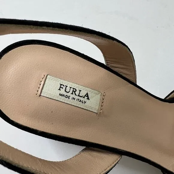 FURLA Suede Block heel Sandals Sz 37