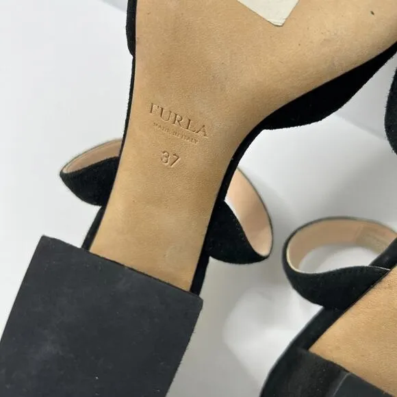 FURLA Suede Block heel Sandals Sz 37
