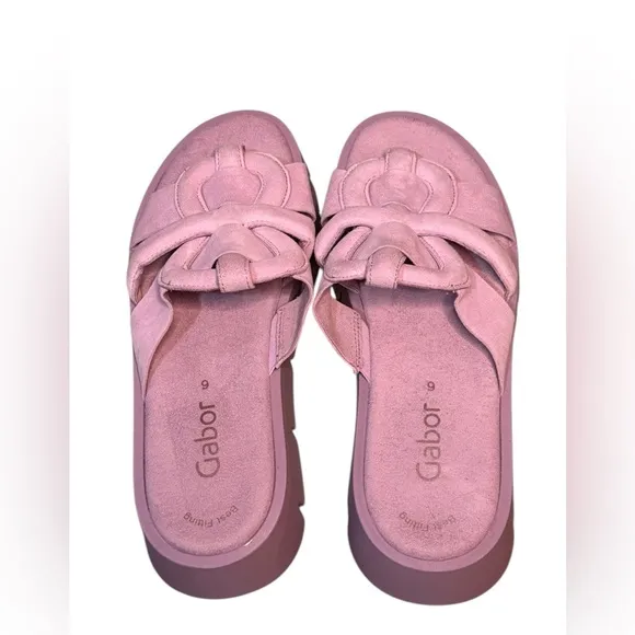 GABOR 24.751 - SLIP ON PLATFORM SANDALS SIZE 9 LIKE NEW