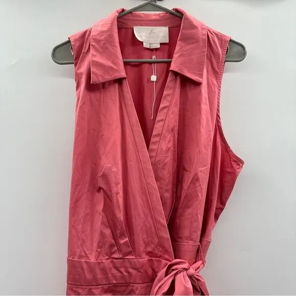 Gal Meets Glam Heather Sleeveless Wrap Shirt Dress in Rosemist‎ Sz 20