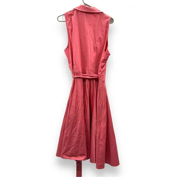 Gal Meets Glam Heather Sleeveless Wrap Shirt Dress in Rosemist‎ Sz 20