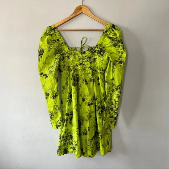 Ganni Floral-Print Organic-Cotton Mini Dress Size US 0 NWOT