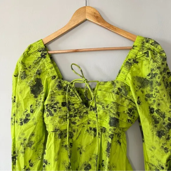 Ganni Floral-Print Organic-Cotton Mini Dress Size US 0 NWOT