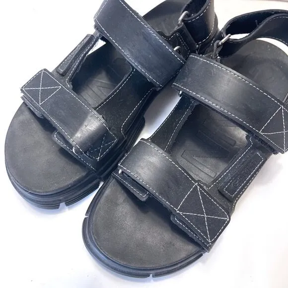 GANNI Recycled Rubber Chunky Sandals in Black Size 38/8