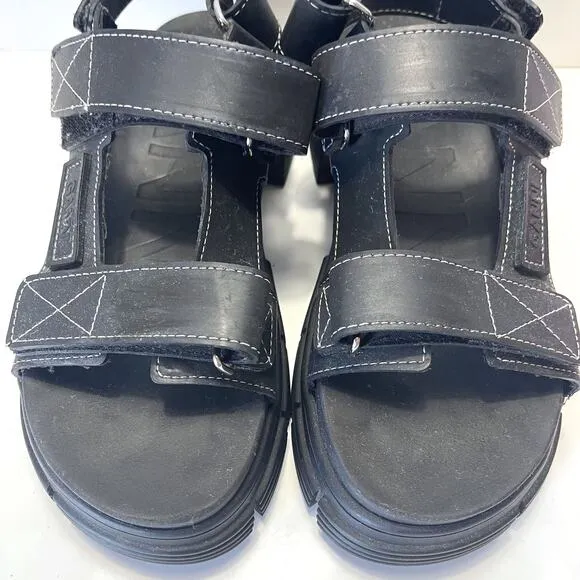 GANNI Recycled Rubber Chunky Sandals in Black Size 38/8