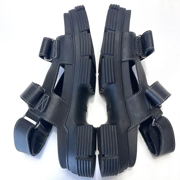 GANNI Recycled Rubber Chunky Sandals in Black Size 38/8