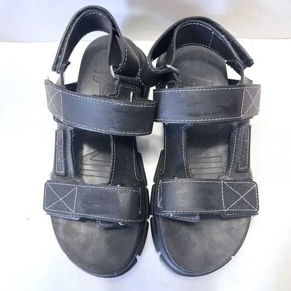GANNI Recycled Rubber Chunky Sandals in Black Size 38/8