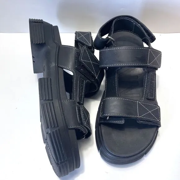 GANNI Recycled Rubber Chunky Sandals in Black Size 38/8