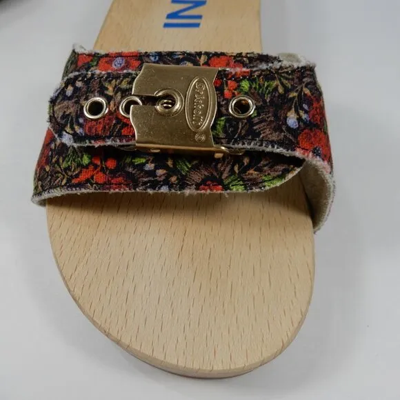 GANNI X Dr. Scholl's Original Clog Sandals Size 9 Floral Beet Red Retro NEW $225