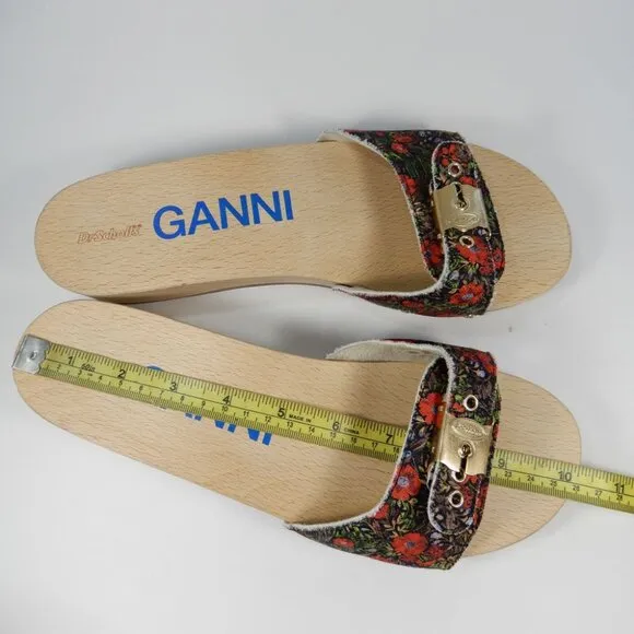 GANNI X Dr. Scholl's Original Clog Sandals Size 9 Floral Beet Red Retro NEW $225