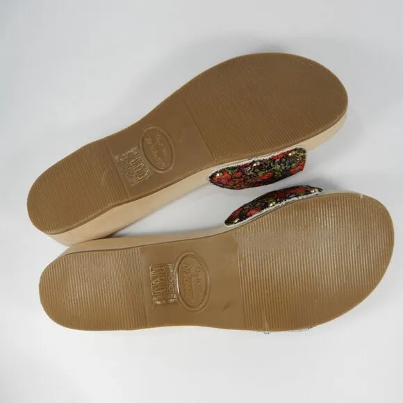 GANNI X Dr. Scholl's Original Clog Sandals Size 9 Floral Beet Red Retro NEW $225