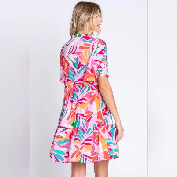 GeeGee Floral Ruffled Mini Dress