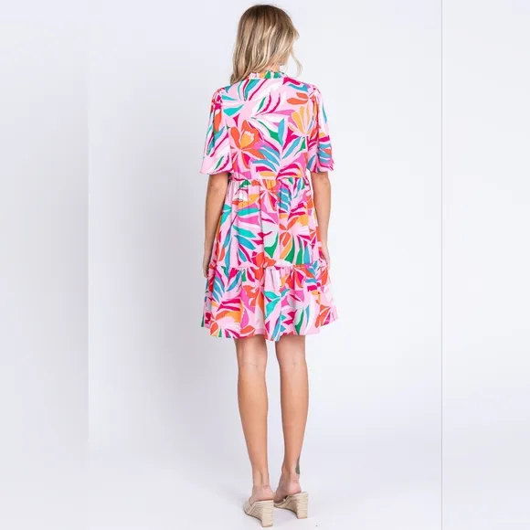 GeeGee Floral Ruffled Mini Dress
