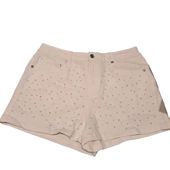 Generation Love Revolve Women's Vita Pearl Embellished Denim Shorts White 29 NWT