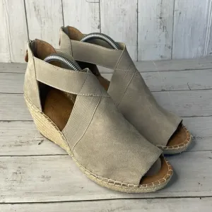 Gentle Souls by Kenneth Cole Charli Crisscross Espadrille Wedge Taupe Sandals
