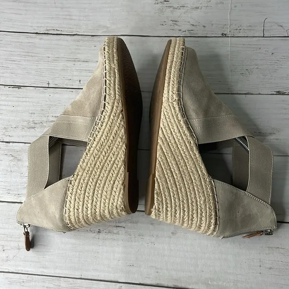 Gentle Souls by Kenneth Cole Charli Crisscross Espadrille Wedge Taupe Sandals