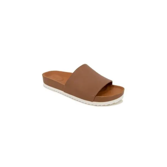 GENTLE SOULS KENNETH COLE Mens Brown Montauk Platform Slide Sandals Shoes 8