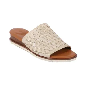 Gentle Souls Women's Angie Wedge Slip-on Sandals, Gold Size 5.5M