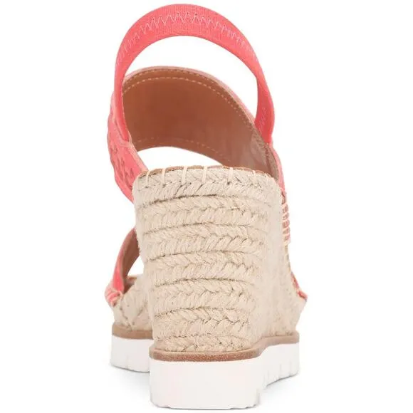 Gentle Souls Women's Leather Slingback Wedge Sandals, Pink Size 10M