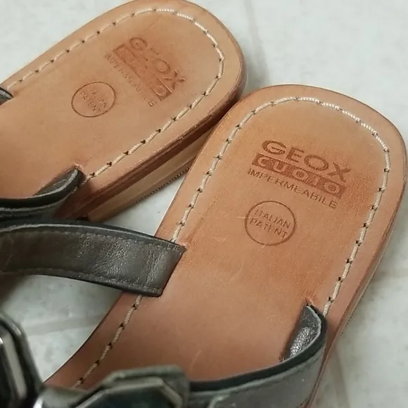 GEOX Italian Leather Embellished Dressy Sandals