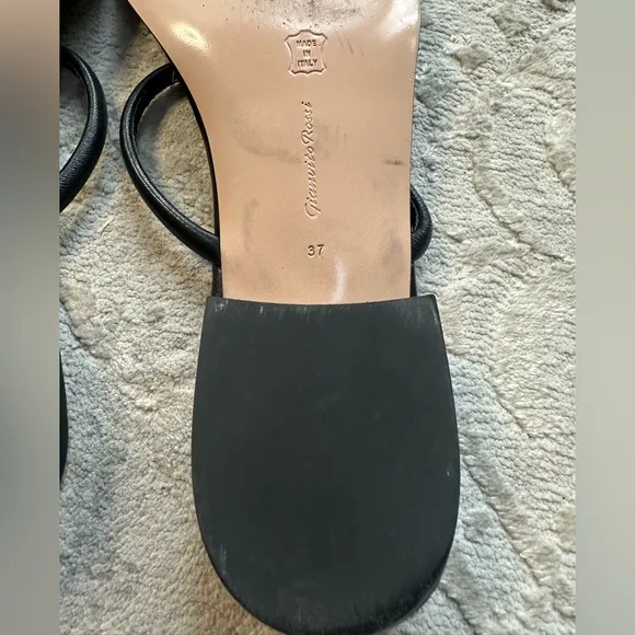 Gianvito Rossi Byblos Flat Sandals – Black, Size 37 (US 6.5)