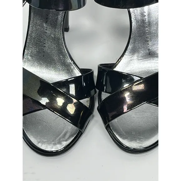 Giuseppe Zanotti Oil Slick Iridescent Ankle Strap  Stiletto Sandal 8.5 US 38.5 E