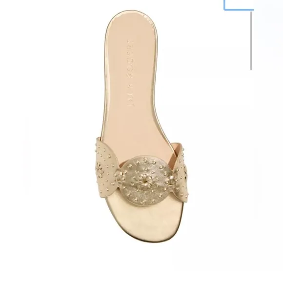 Gold jack rogers slide sandals