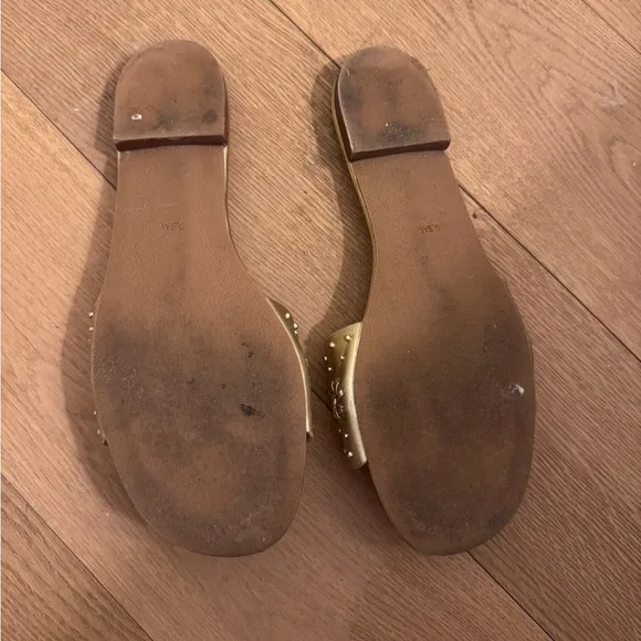 Gold jack rogers slide sandals