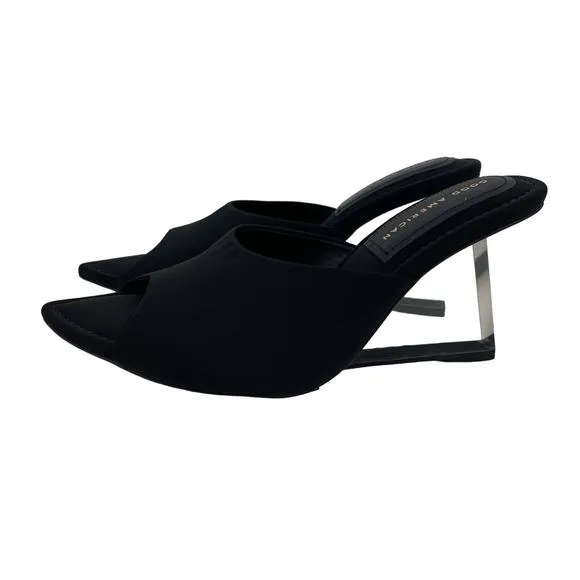 Good American Clear Wedge Sandals Size 12 Neoprene GA368N-X