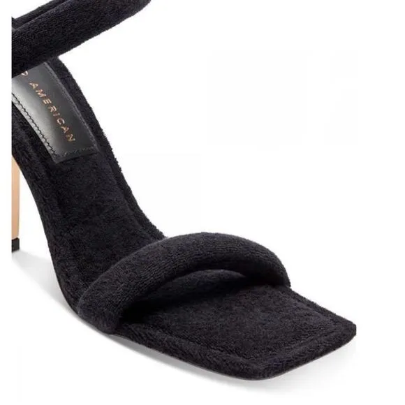Good American Terry Slip On High Heel Sandals Black