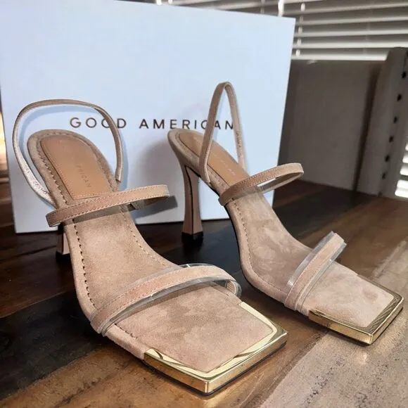Good American The Standout Square Toe Sandal
